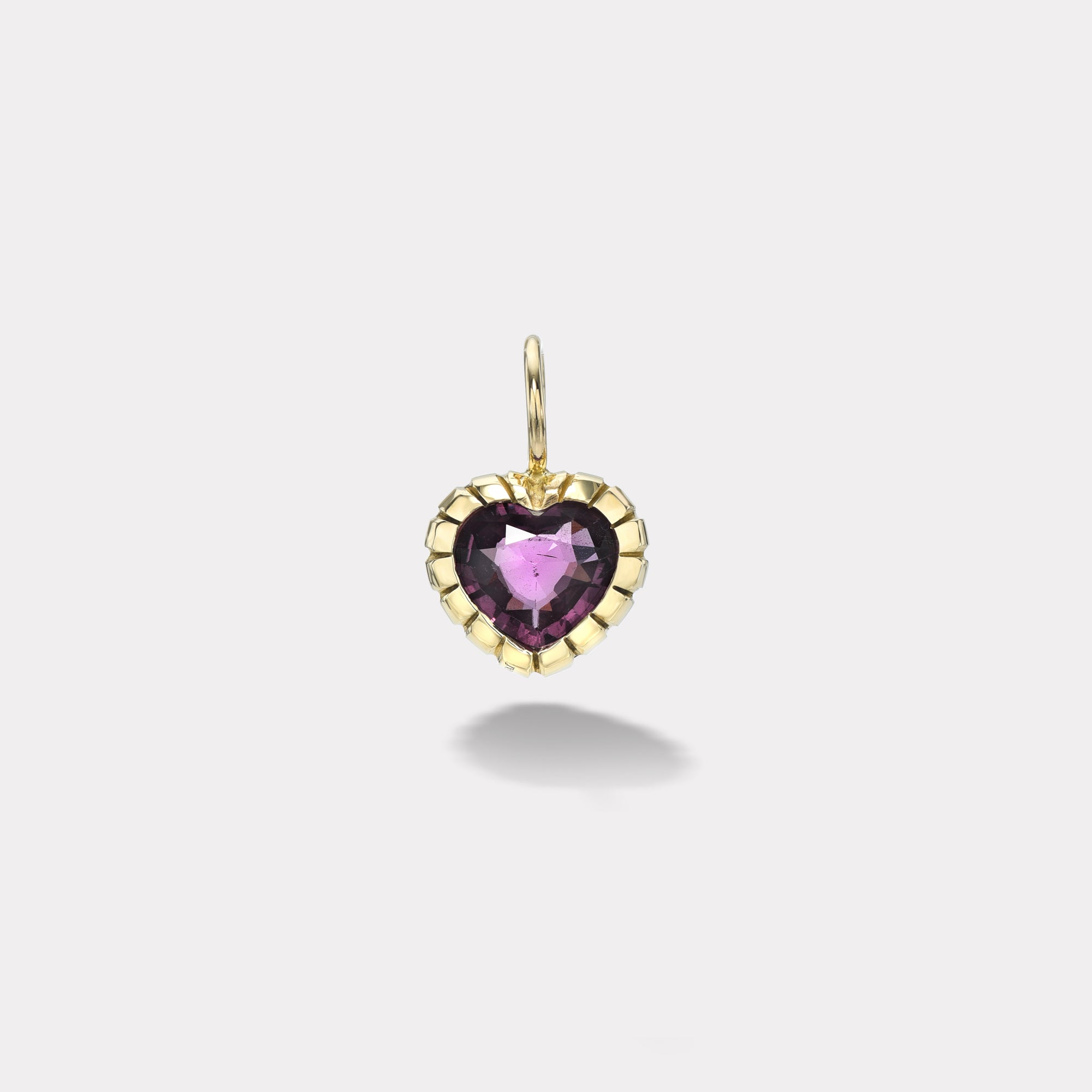retrouvai 1.53ct Heart Pink Sapphire Heirloom Bezel Charm