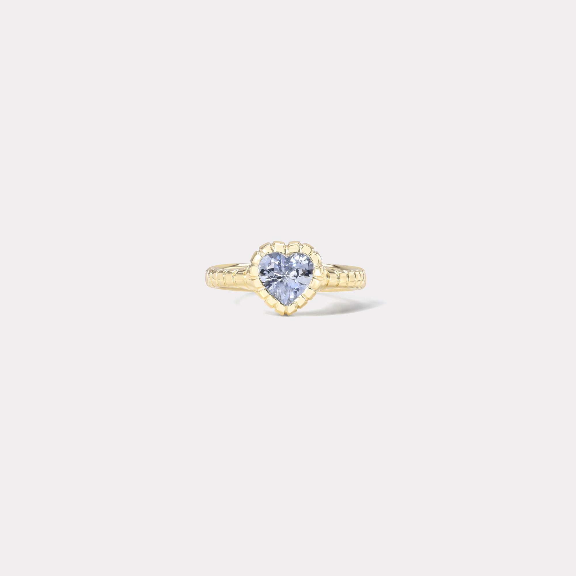 retrouvai 1.71ct Heart Blue Sapphire Heirloom Bezel Ring