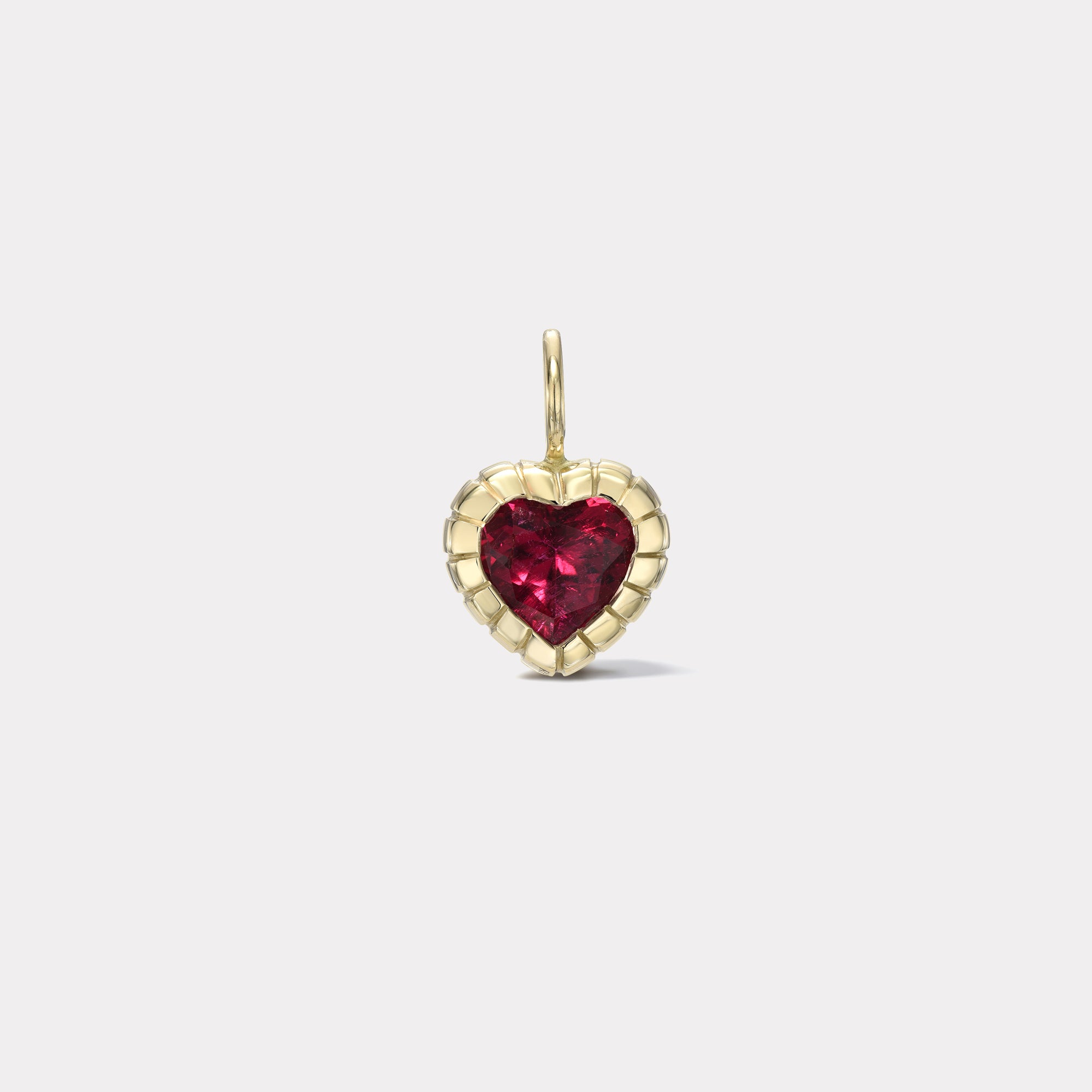 retrouvai 1.9ct Heart Rubellite Heirloom Bezel Charm