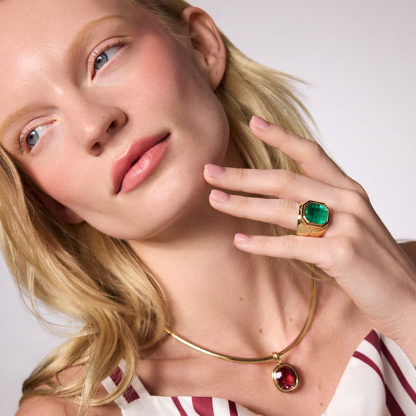 Retrouvai 11.62ct Oval Pink Tourmaline Bounce Charm