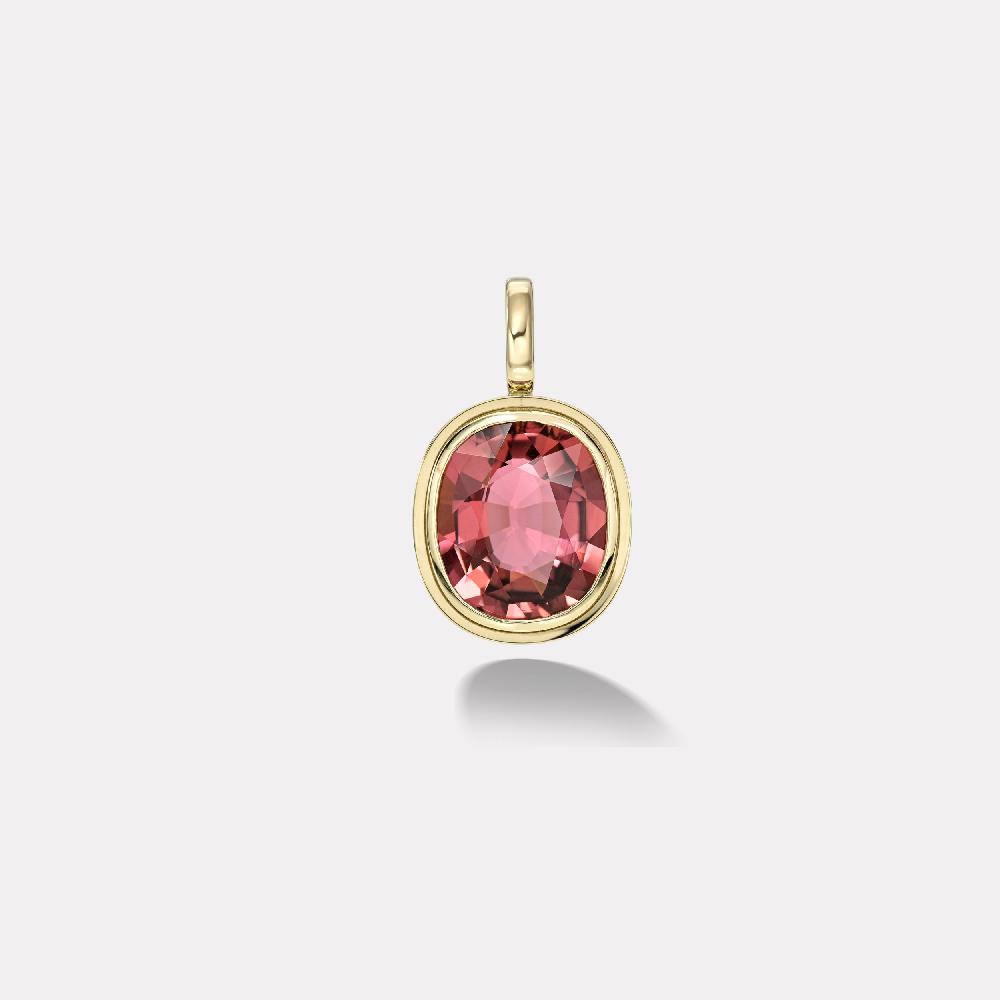 retrouvai 11.62ct Oval Pink Tourmaline Bounce Charm