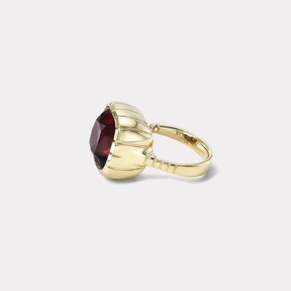 Retrouvai 11.72ct Red Tourmaline Heirloom Bezel Ring