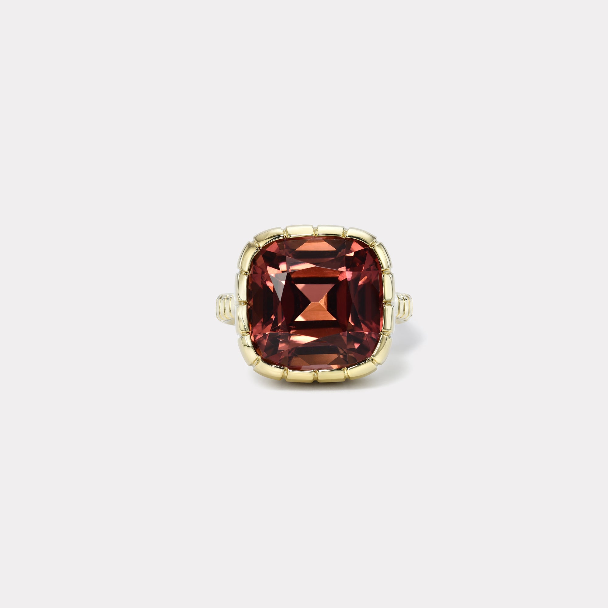 retrouvai 11.72ct Red Tourmaline Heirloom Bezel Ring
