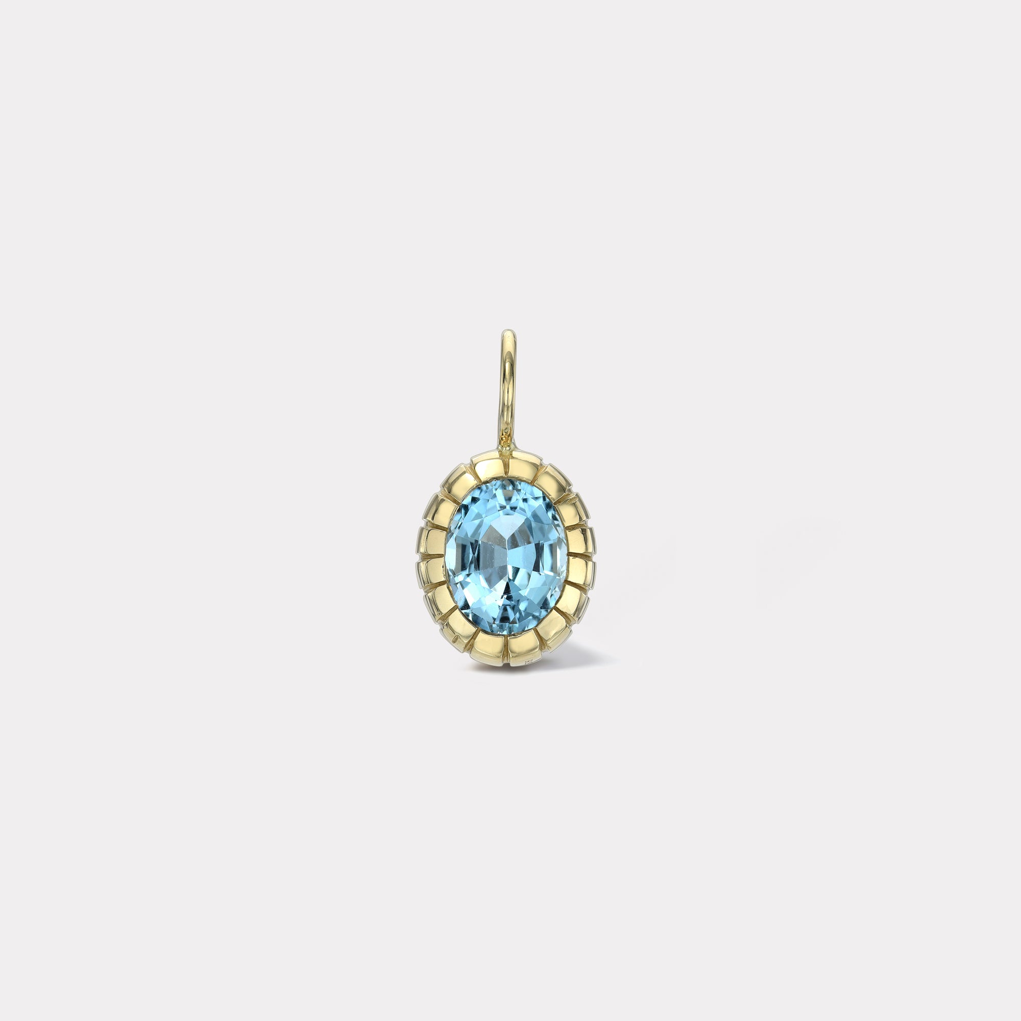 retrouvai 2.01ct Oval Aquamarine Heirloom Bezel Charm