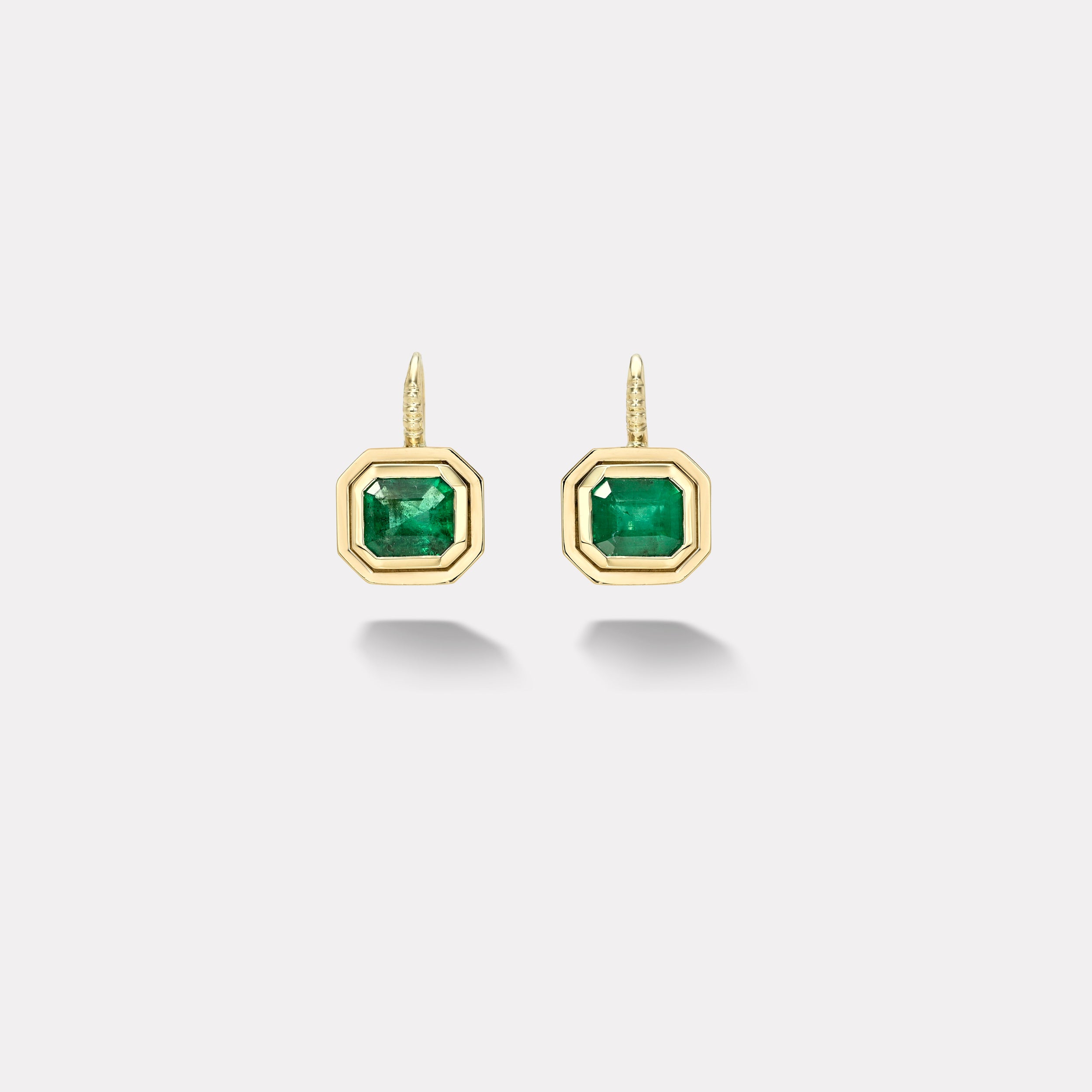 retrouvai 2.05ct Emerald Cut Emerald Bounce Earrings