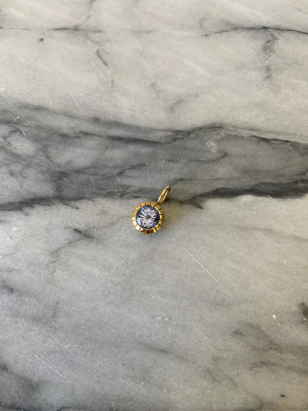 Retrouvai 2.09ct Blue Sapphire Heirloom Bezel Charm