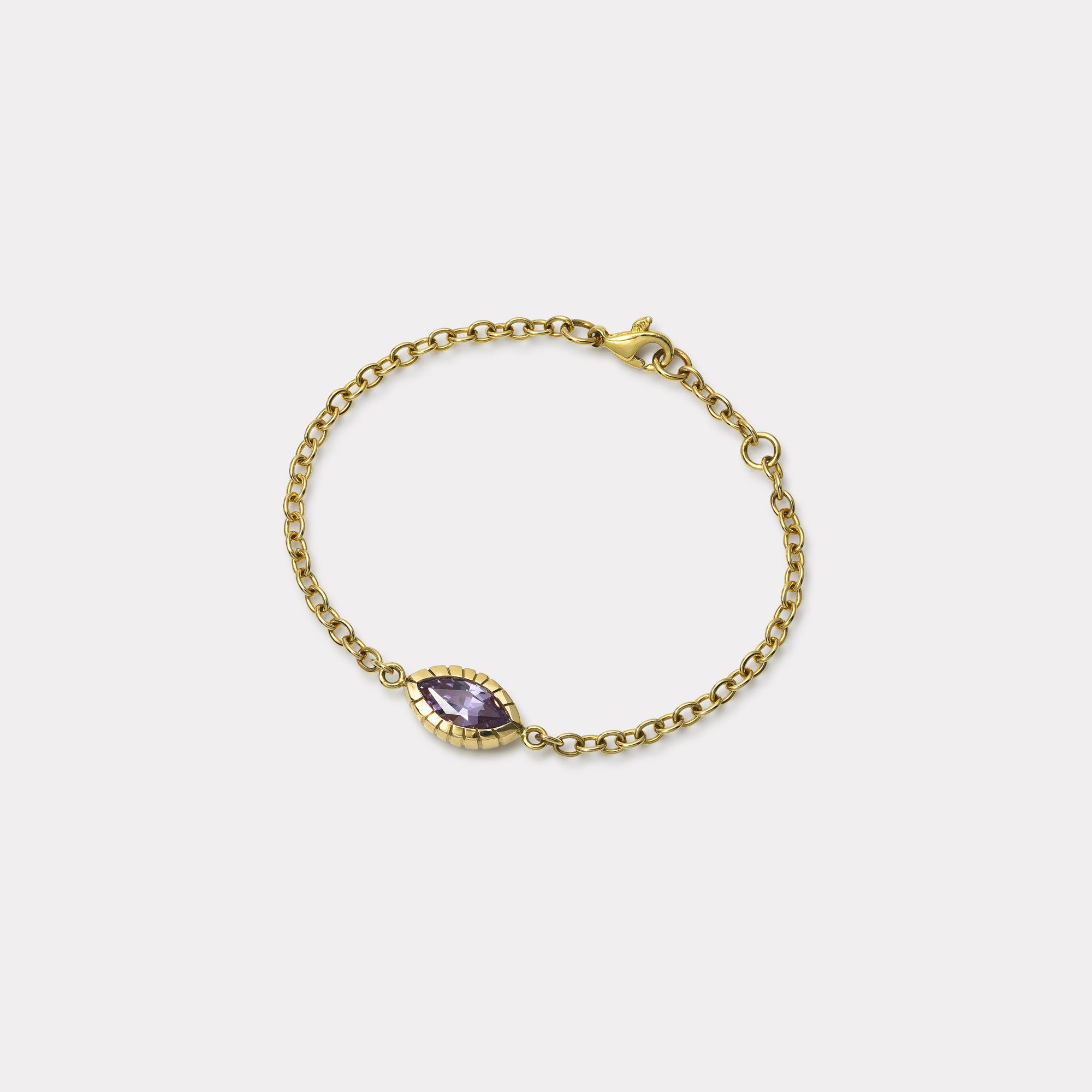 retrouvai 2.19ct Marquise Light Pink Sapphire Heirloom Bezel Bracelet