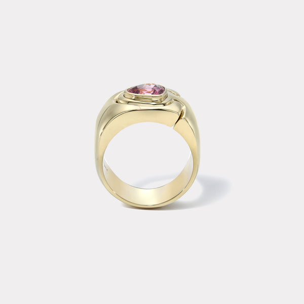 Retrouvai 2.1ct Heart Lotus Garnet Impetus Interlocking Puzzle Ring