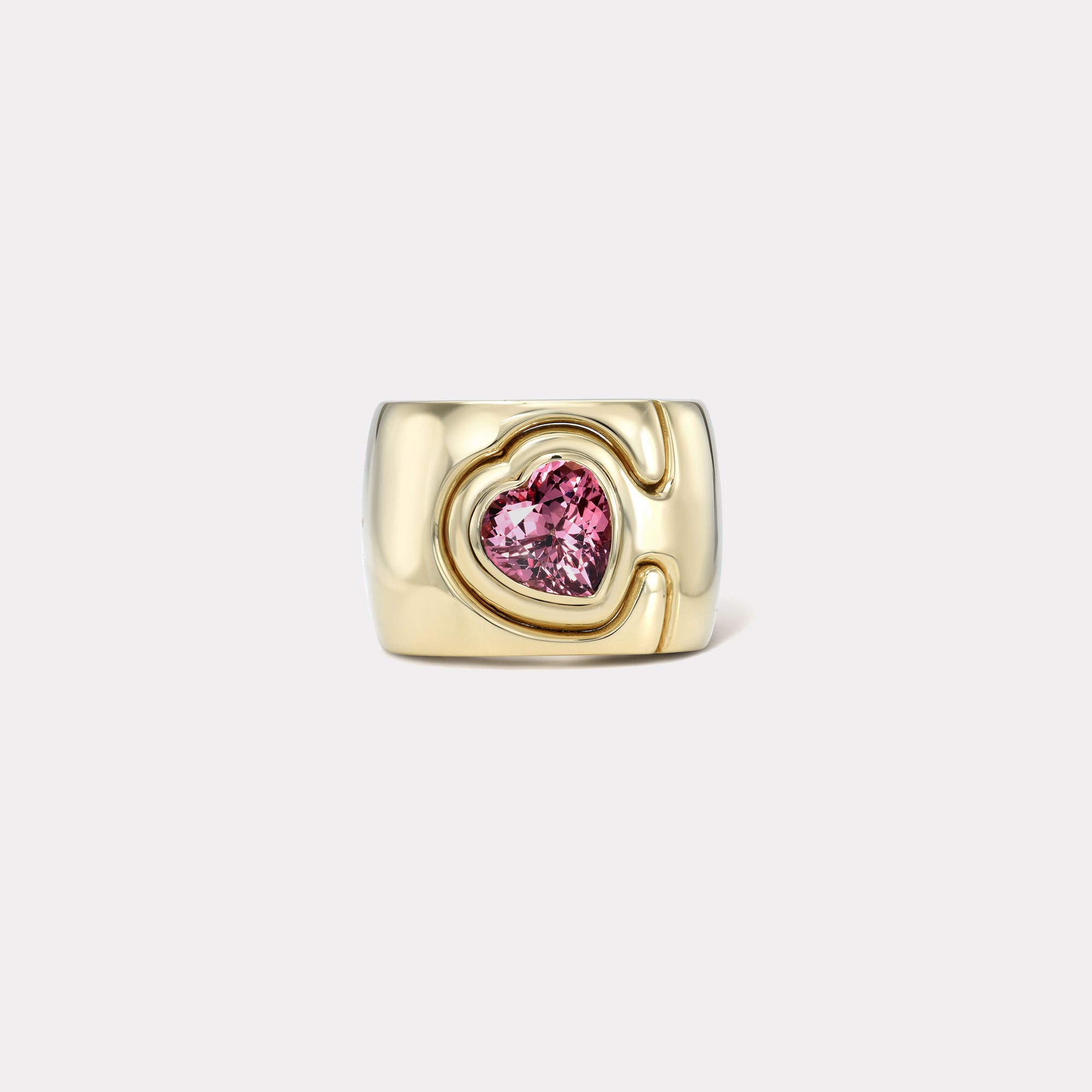 retrouvai 2.1ct Heart Lotus Garnet Impetus Interlocking Puzzle Ring
