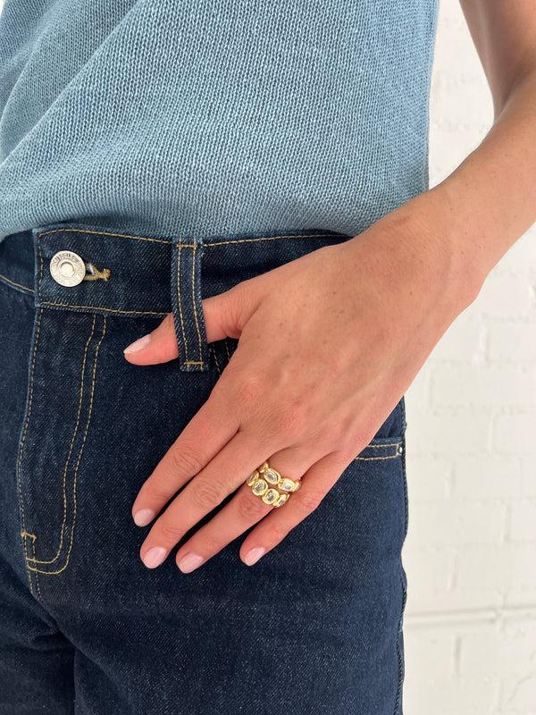 Retrouvai 2.30ct Antique Cushion Diamond Bezel Eternity Band