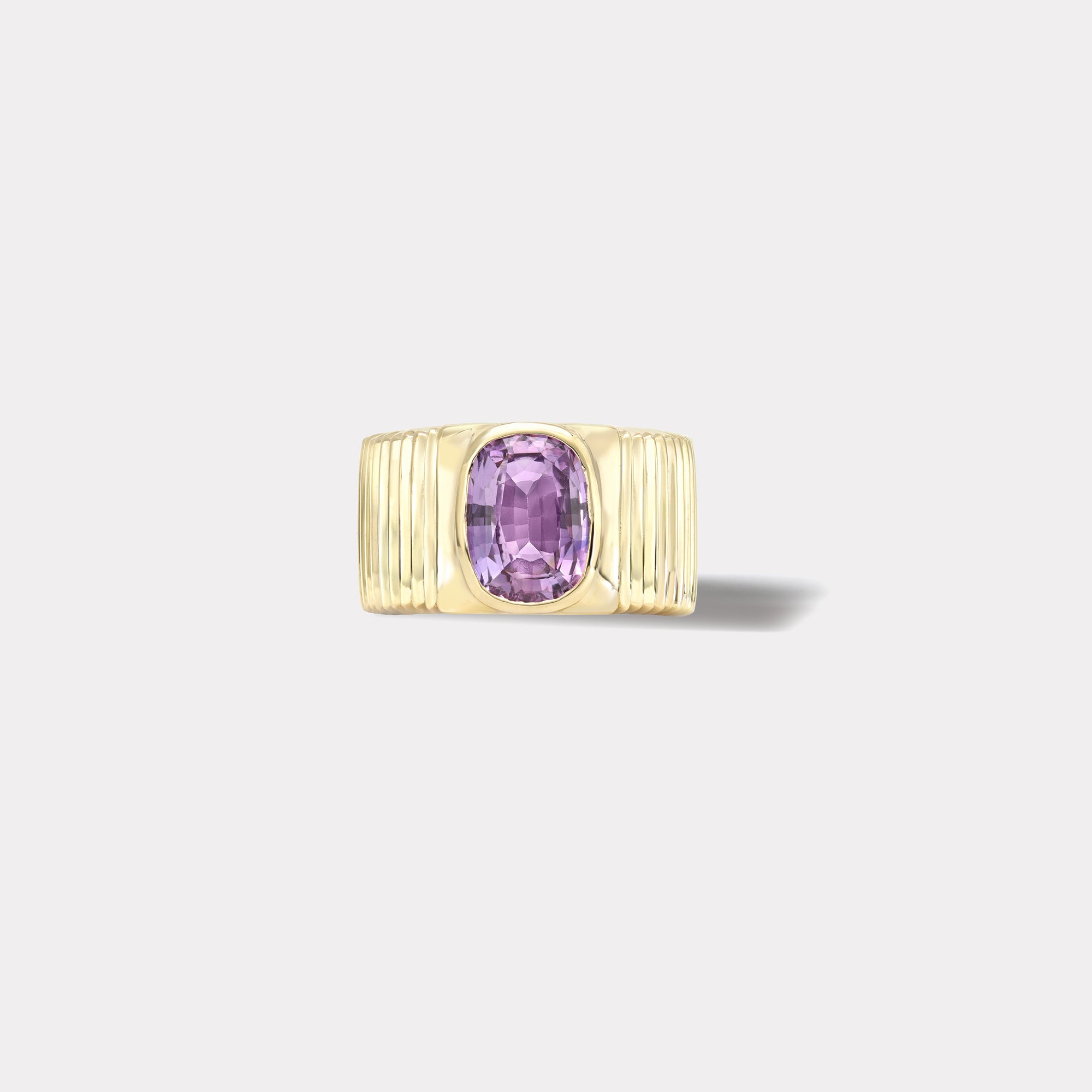 retrouvai 2.41ct Cushion Pale Pink Sapphire Pleated Solitaire Band