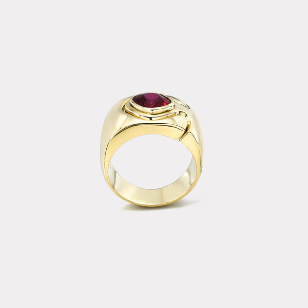 Retrouvai 2.71ct Cushion Ruby Impetus Interlocking Puzzle Ring