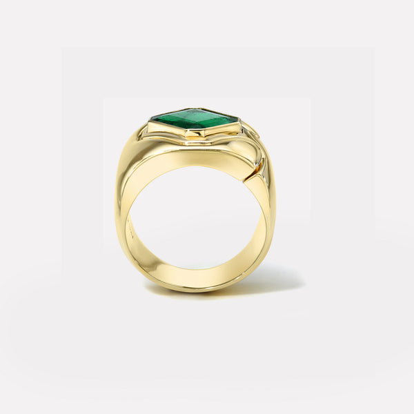 Retrouvai 2.79ct Emerald Impetus Interlocking Puzzle Ring