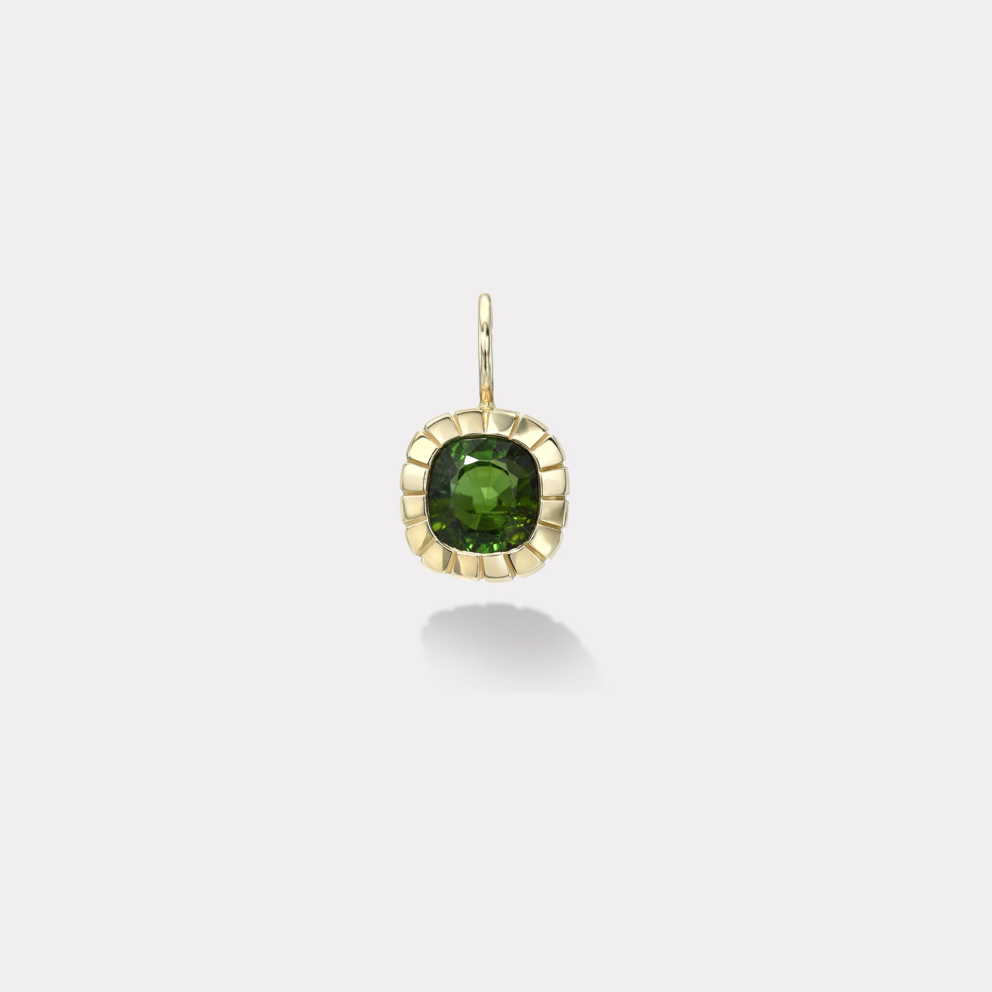 retrouvai 2.80ct Cushion Green Tourmaline Heirloom Bezel Charm