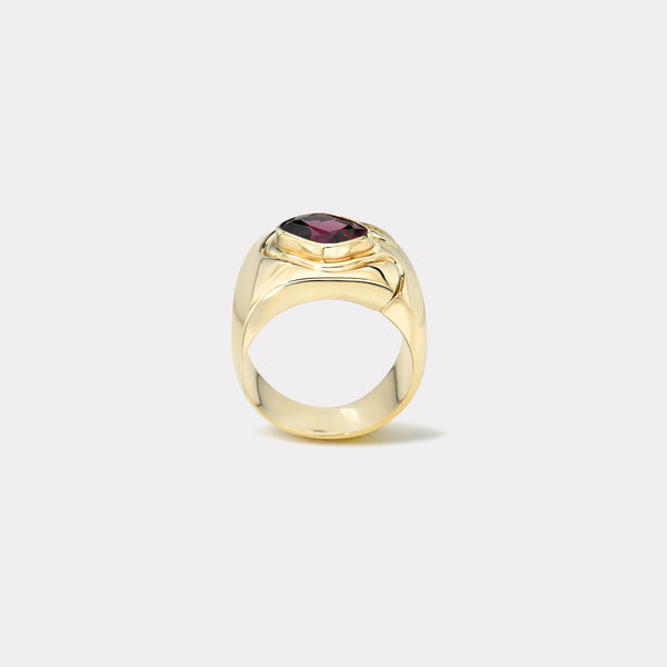 Retrouvai 2.82ct Cushion Rhodolite Garnet Impetus Interlocking Puzzle Ring