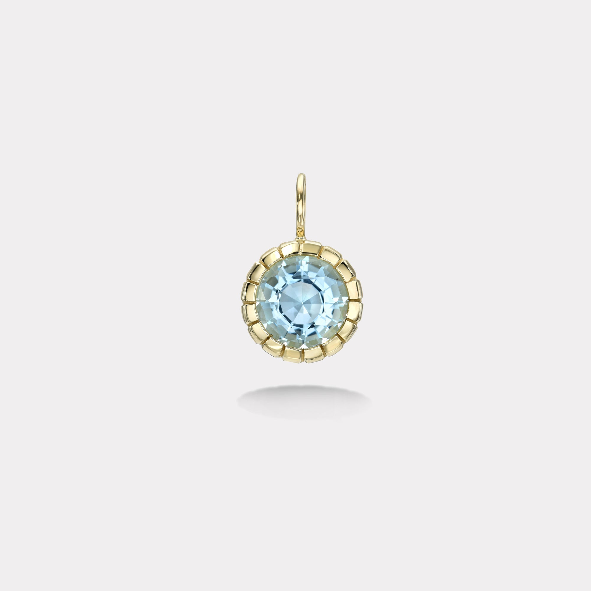 retrouvai 2.83ct Round Aquamarine Heirloom Bezel Charm