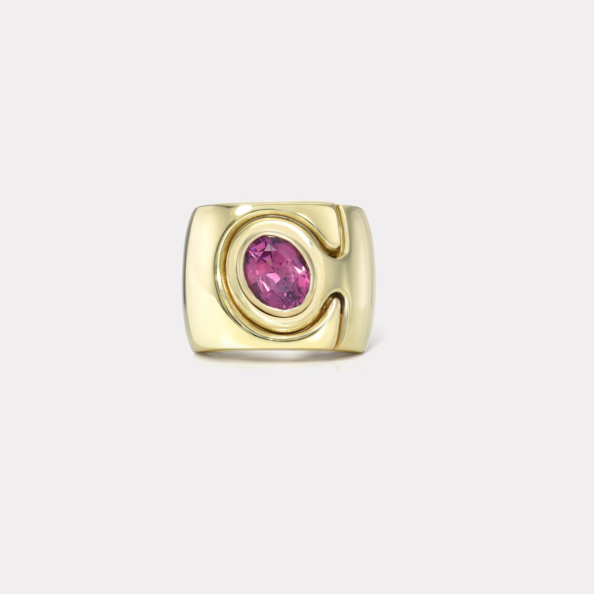 retrouvai 2ct Unheated Pink Sapphire Impetus Interlocking Puzzle Ring