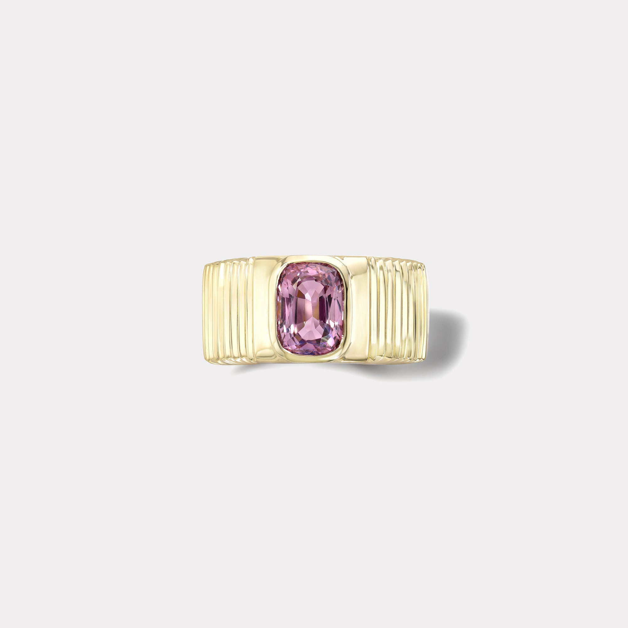 retrouvai 3.14ct Lavender and Mauve Spinel Pleated Solitaire Band