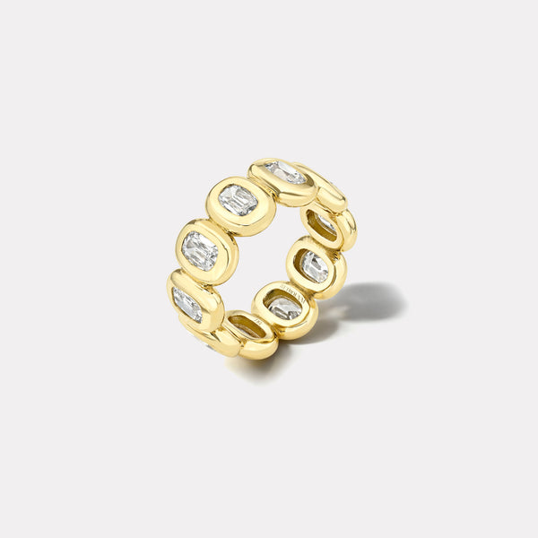 Retrouvai 3.63ct Antique Cushion Diamond Bezel Eternity Band