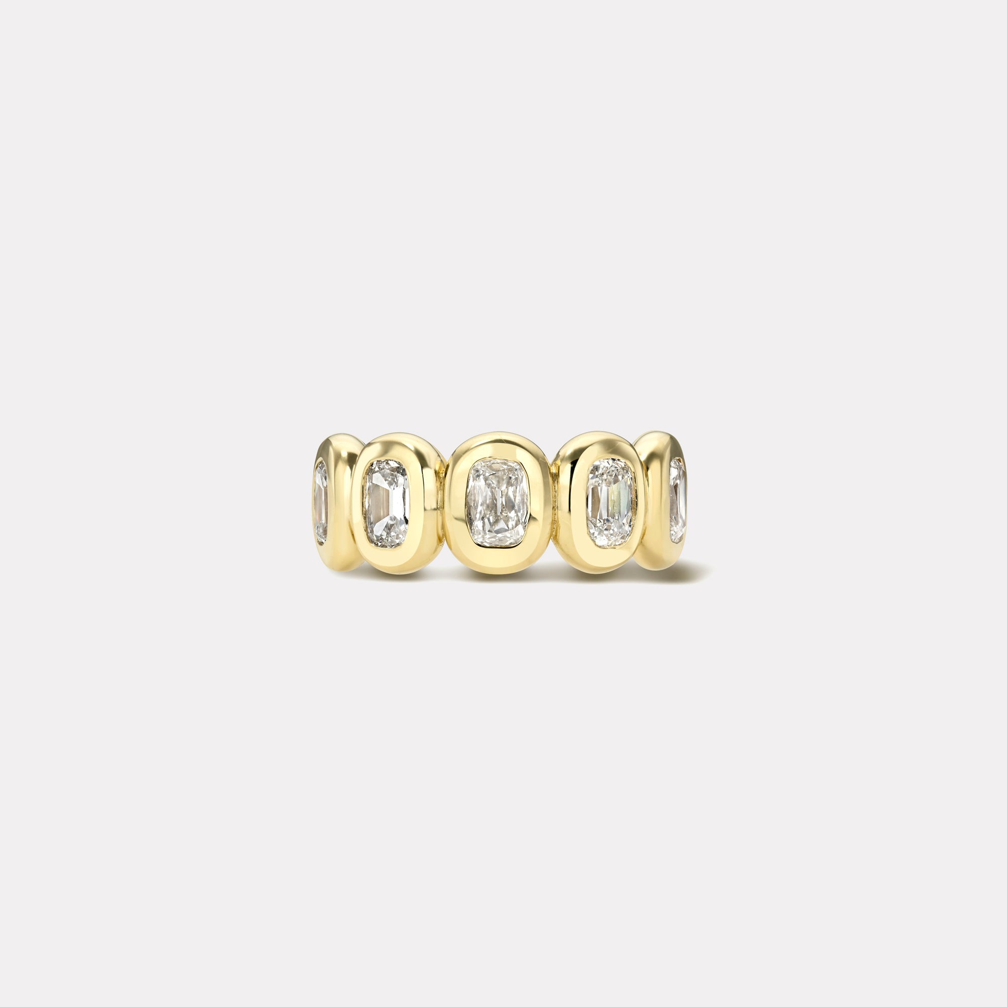 retrouvai 3.63ct Antique Cushion Diamond Bezel Eternity Band