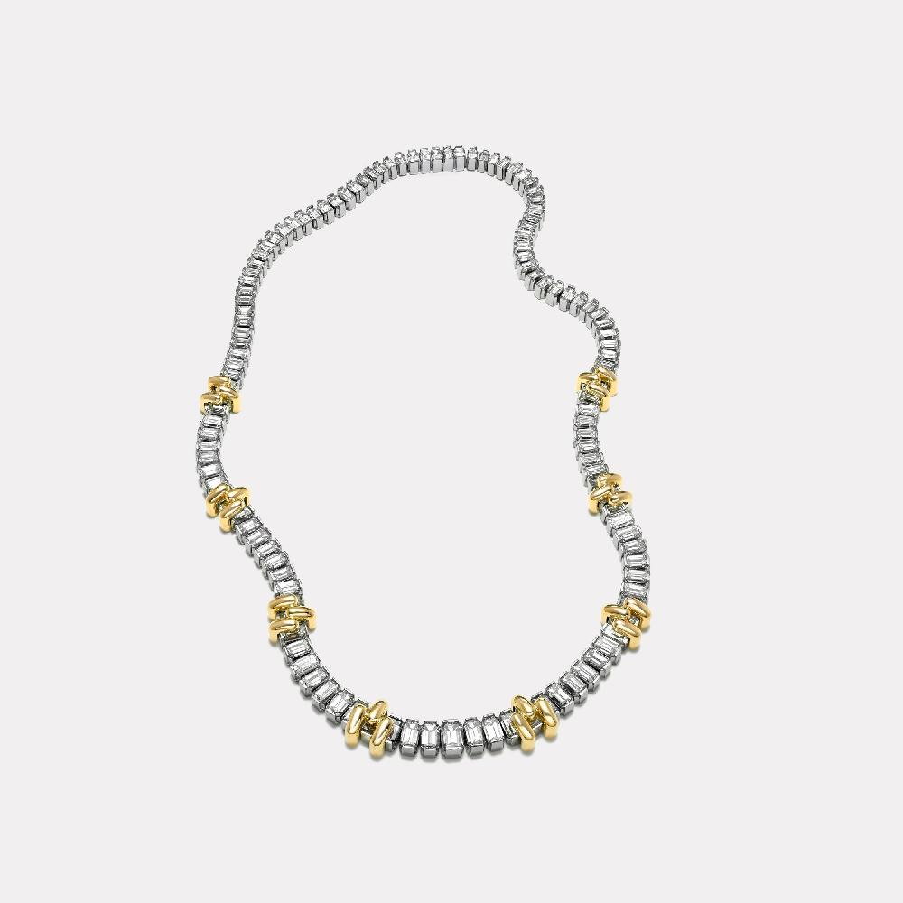 retrouvai 30ct Emerald Cut Diamond Magna Riviere Collar retrouvai 30ct Emerald Cut Diamond Magna Riviere Collar