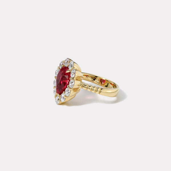 Retrouvai 4.5ct Mahenge Spinel And Diamond Heirloom Bezel Ring