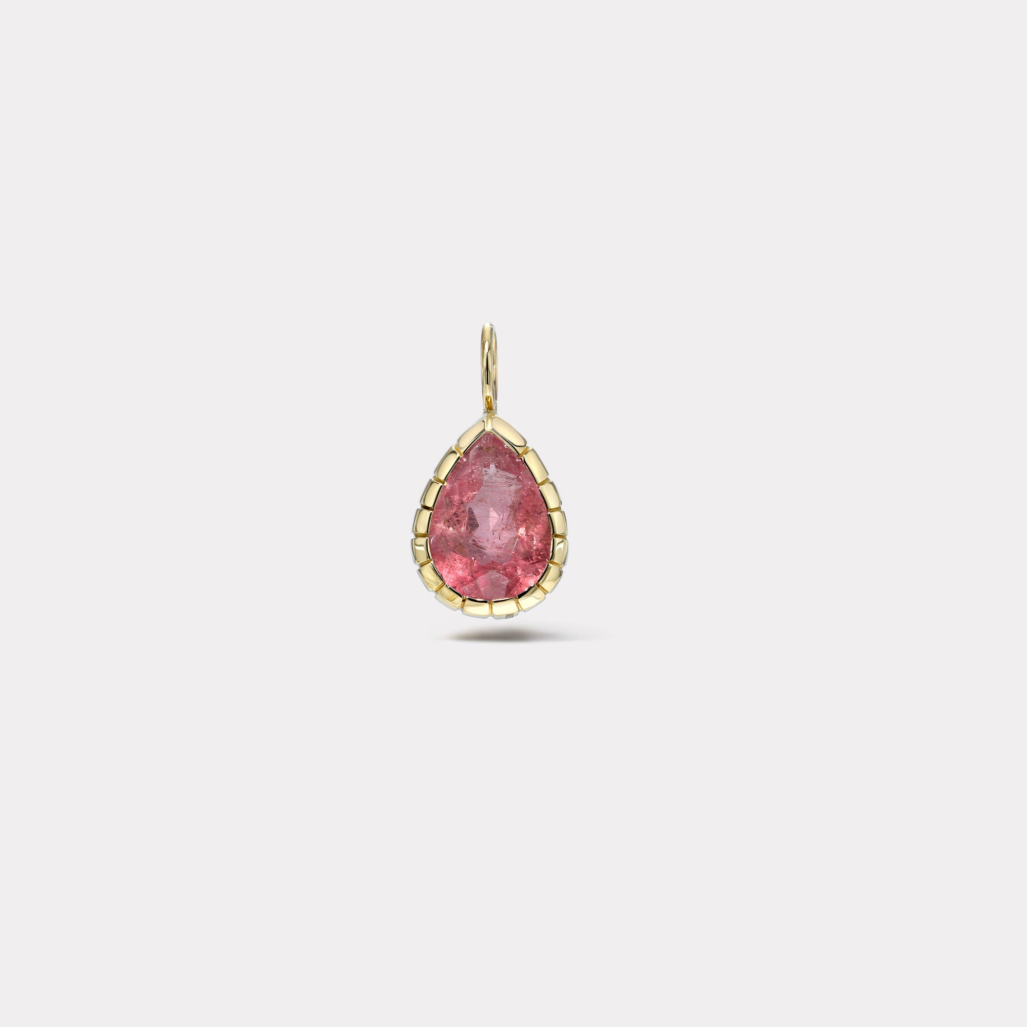 retrouvai 4.63ct Pear Pink Tourmaline Heirloom Bezel Charm