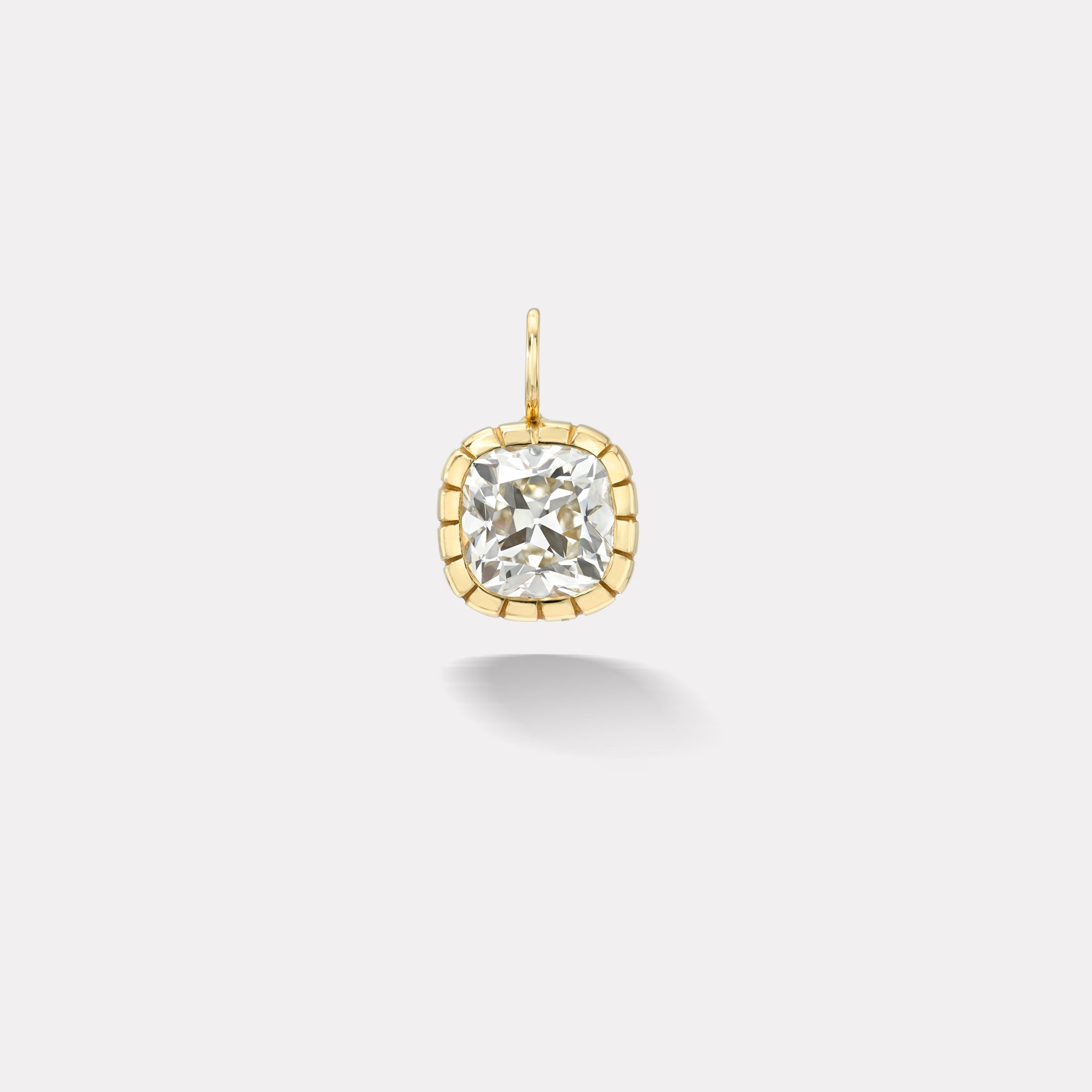 retrouvai 5.03ct Cushion Diamond Heirloom Bezel Charm