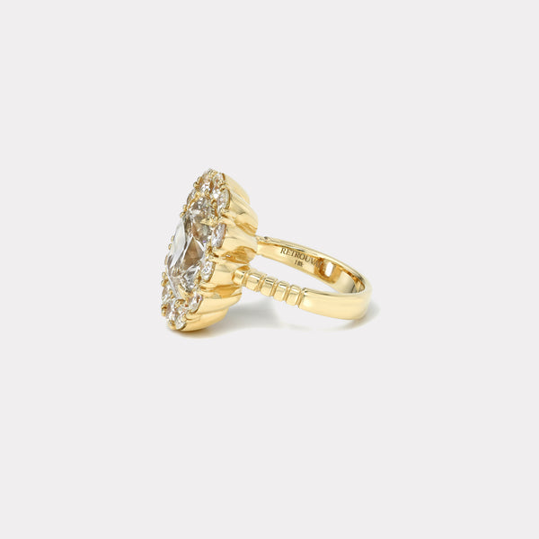 Retrouvai 5.14ct Antique Cushion Diamond Heirloom Bezel Ring