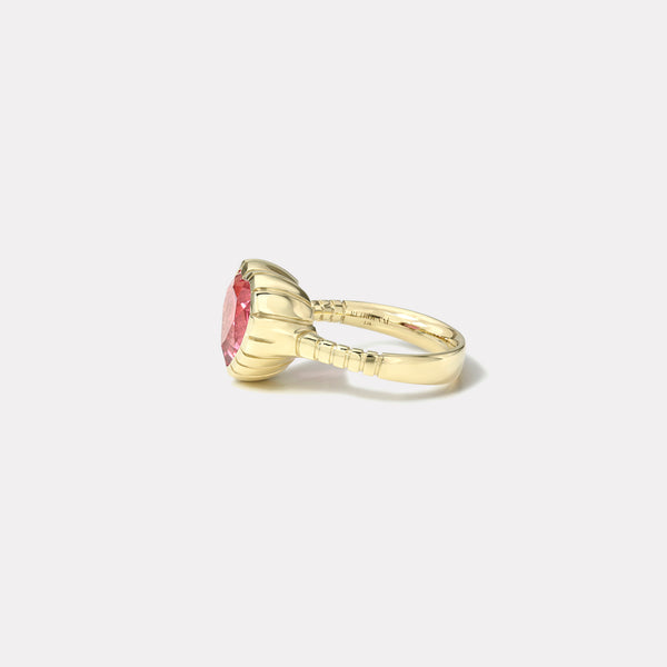 Retrouvai 5.47ct Heart Pink Tourmaline Heirloom Bezel Ring