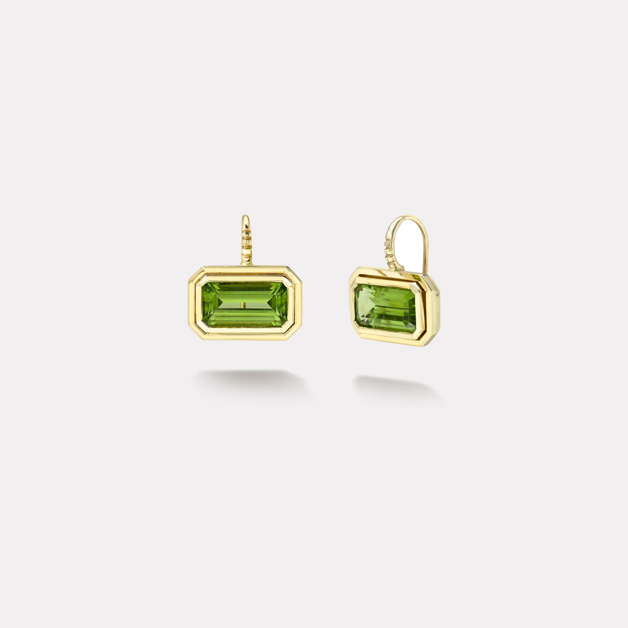 retrouvai 6.28ct Emerald Cut Peridot Bounce Earrings