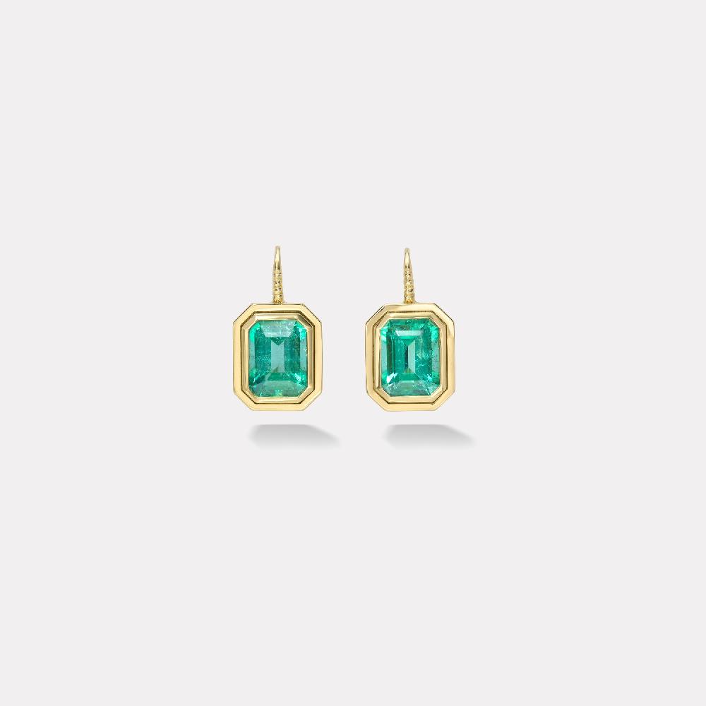 retrouvai 6.33ct Emerald Cut Emerald Bounce Earrings retrouvai 6.33ct Emerald Cut Emerald Bounce Earrings