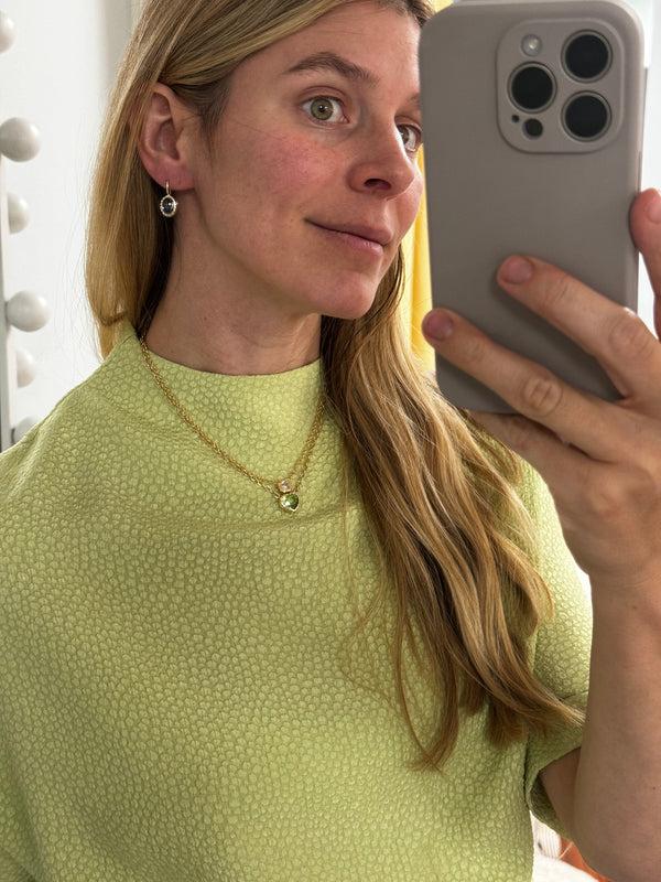 Retrouvai 6.36ct Pear Shaped Amethyst Heirloom Bezel Earrings