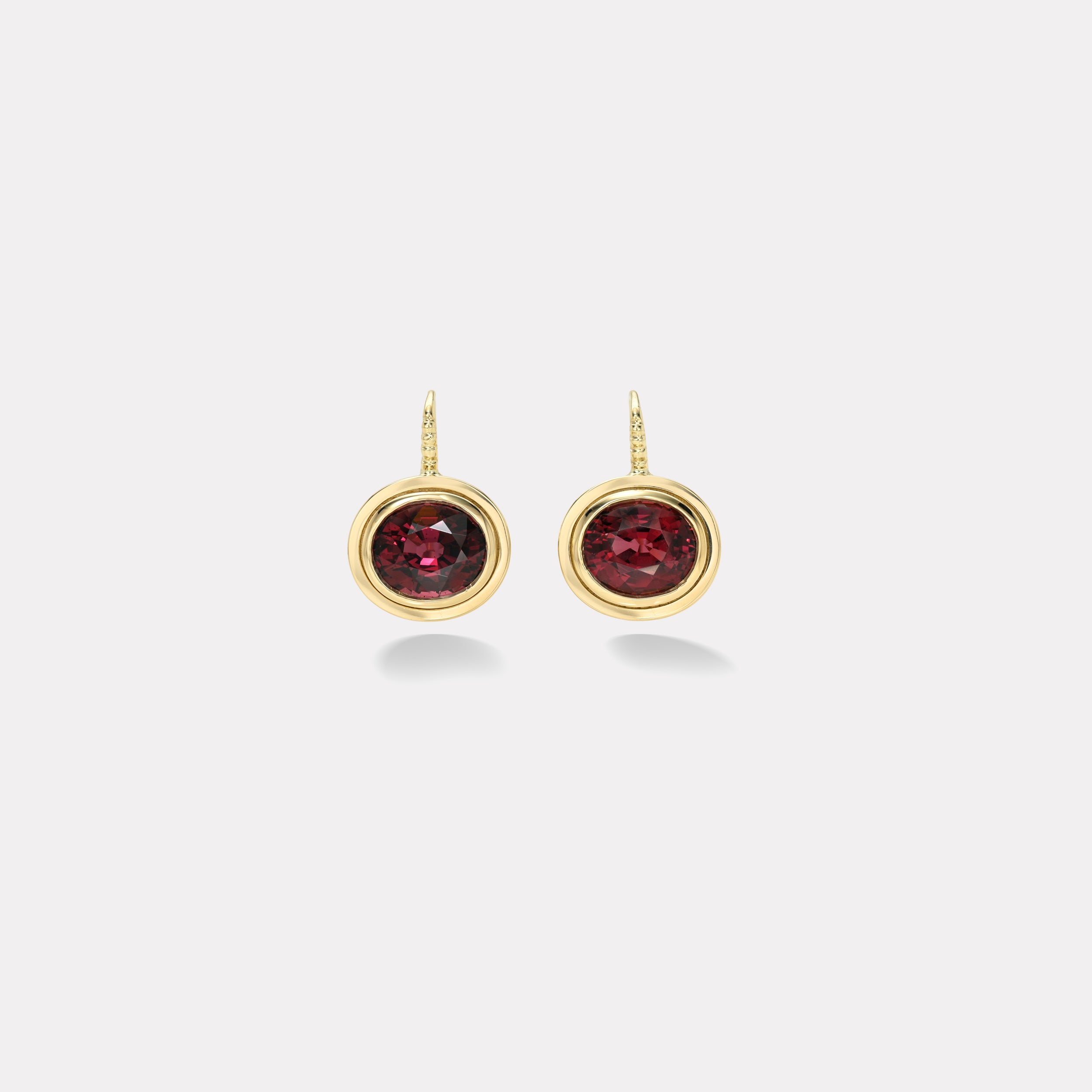 retrouvai 6.76ct Oval Rhodolite Garnet Bounce Earrings