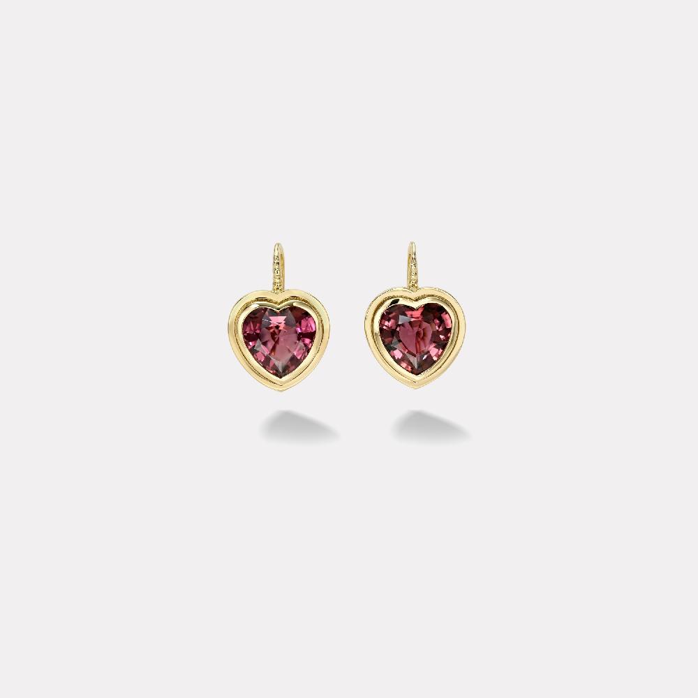 retrouvai 7.17ct Heart Pink Tourmaline Bounce Earrings retrouvai 7.17ct Heart Pink Tourmaline Bounce Earrings