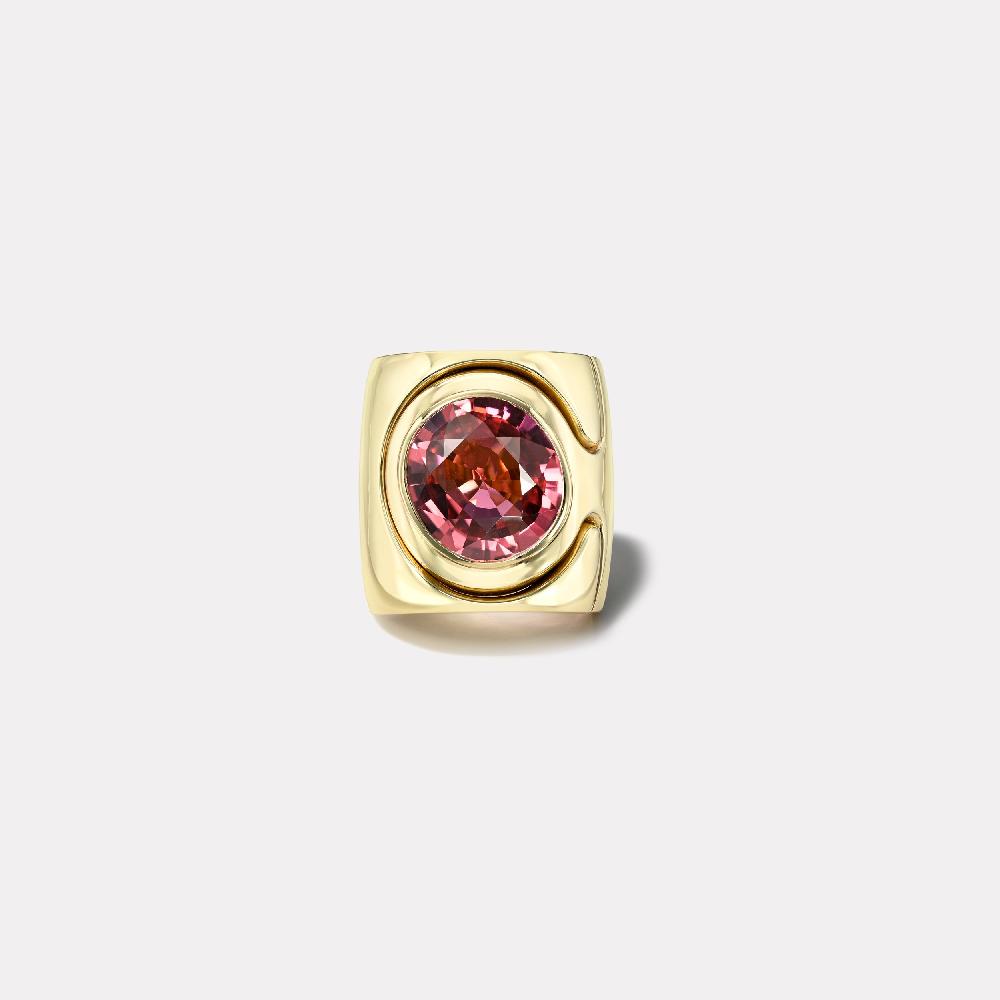 retrouvai 7.87ct Round Pink Tourmaline Impetus Interlocking Puzzle Ring