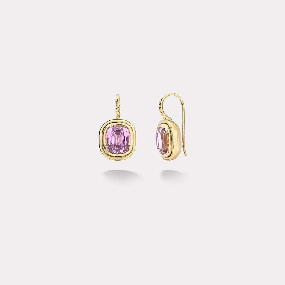 retrouvai 8.45ct Cushion Lavender Kunzite Bounce Earrings