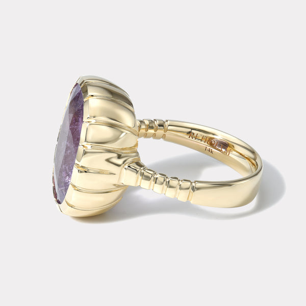 Retrouvai 8.87ct GIA Tourmaline Heirloom Bezel Ring