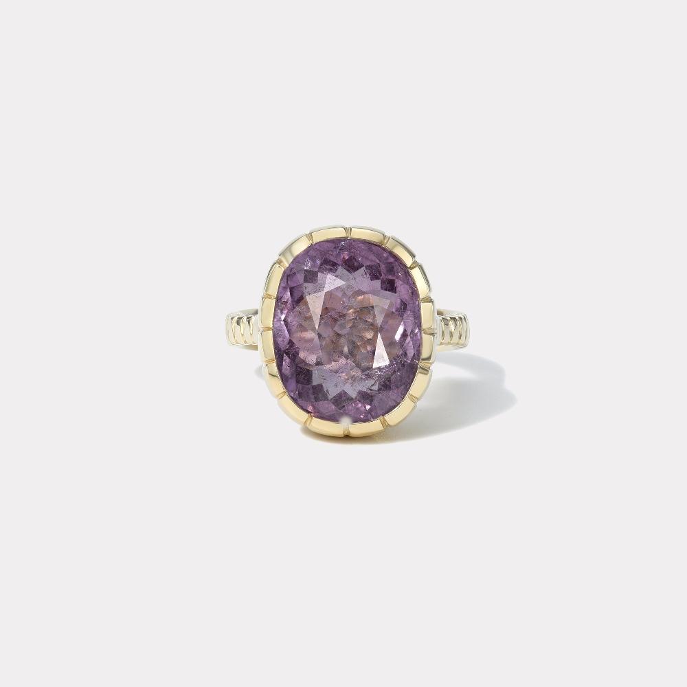 retrouvai 8.87ct GIA Tourmaline Heirloom Bezel Ring