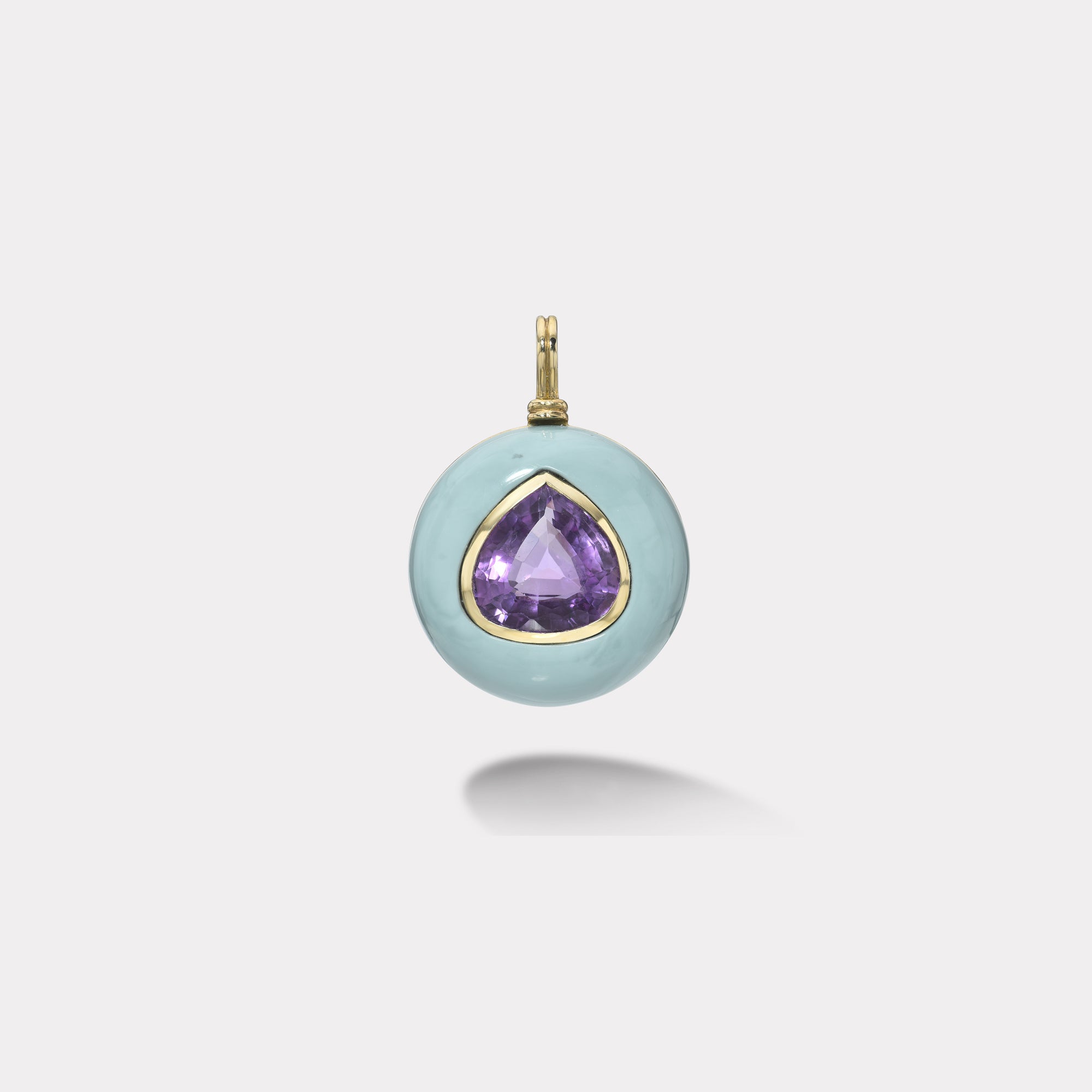 retrouvai 9.11ct Pear Amethyst in Turquoise Lollipop Charm