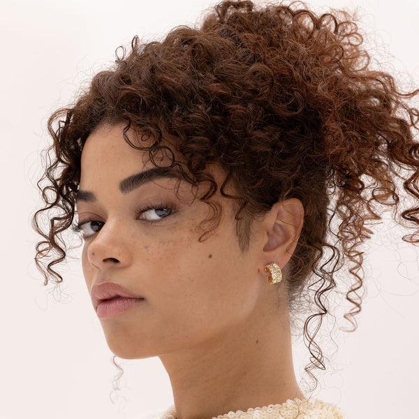 Retrouvai 9.27ct. Double Row Asscher Yellow Diamond Earrings