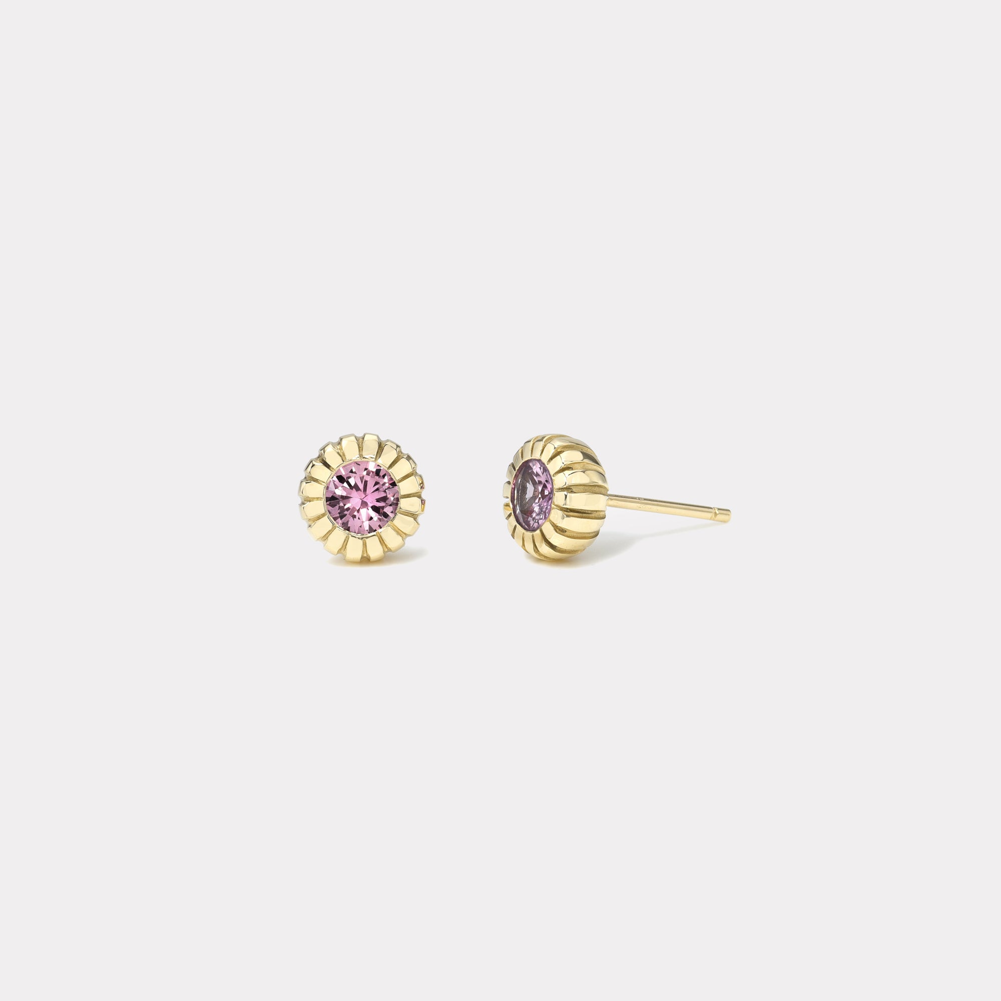 retrouvai .91ct Berry Sapphire Heirloom Bezel Stud Earrings