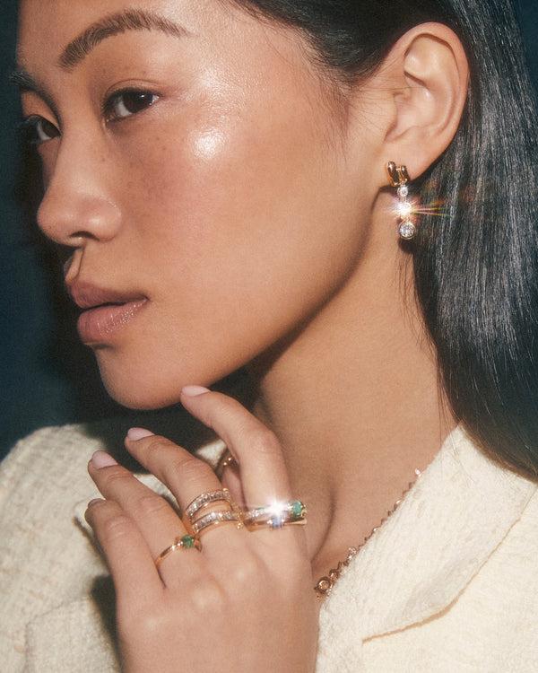 Retrouvai Balloon Magna Drop Earrings With Diamonds