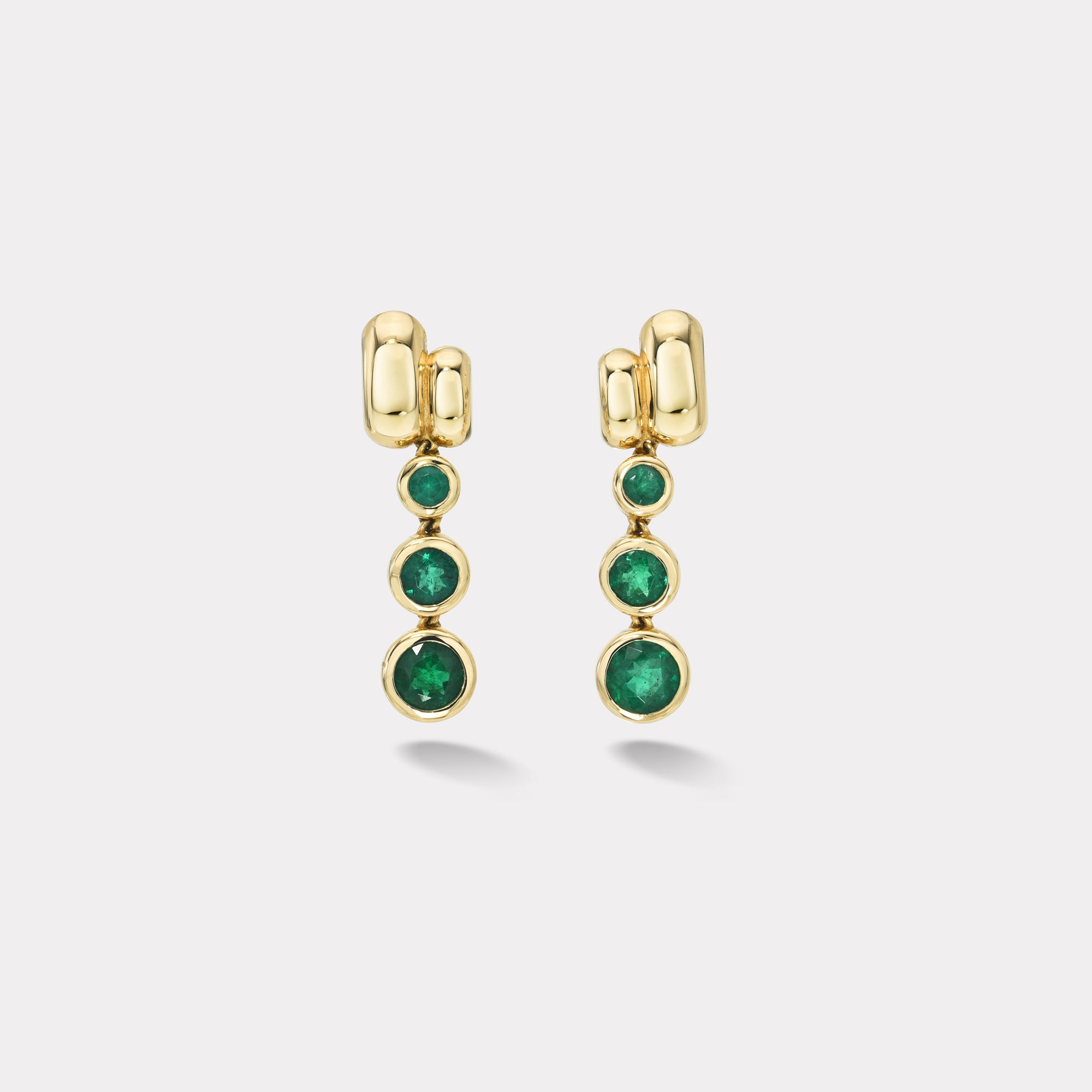 retrouvai Balloon Magna Drop Earrings with Emeralds