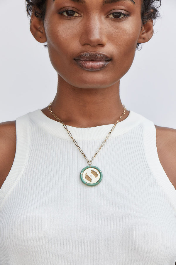 Retrouvai Carnelian Love Pendant On 18" Handmade Chain