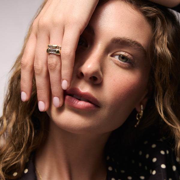 Retrouvai Classic 1.8ct Diamond Vein Double Coil Bond Ring