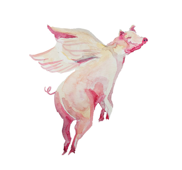 Retrouvai Fantasy Signet Pendant Necklace - Flying Pig