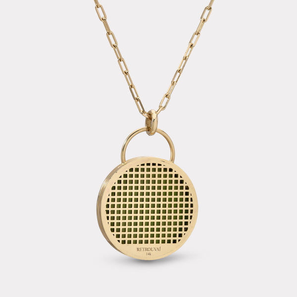 Retrouvai Flying Pig Signature Padlock Intaglio - Double Layer Black Agate