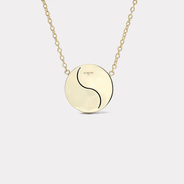 Retrouvai Grandfather Malachite / Lapis Yin Yang Pendant