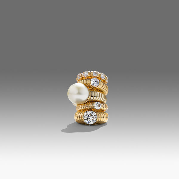 Retrouvai Grandfather South Sea Pearl Modern Love Ring